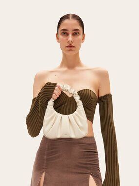 JW PEI Gabbi Ruched Ivory Hobo Bag Handbag NEW NWT